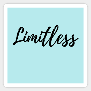 The Word Limitless - Explore your Possibilities - Blue Background Sticker